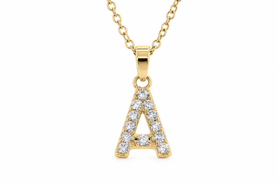 Petite CZ Initial Necklace