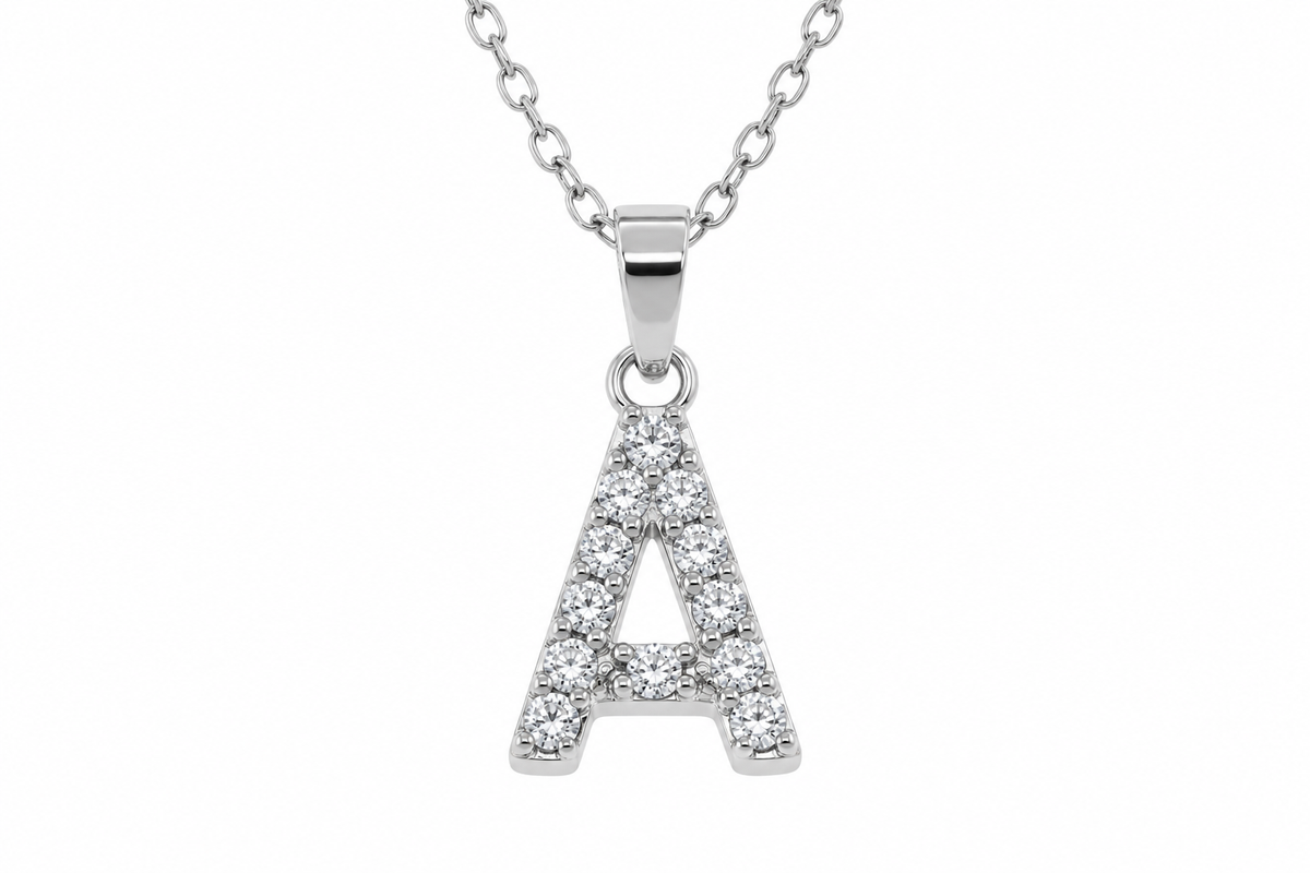 Petite CZ Initial Necklace