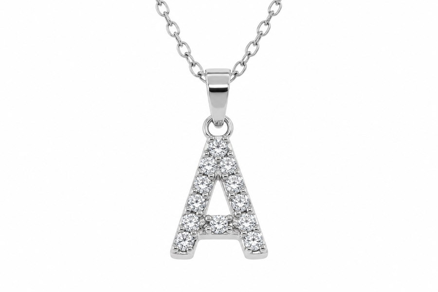 Petite CZ Initial Necklace