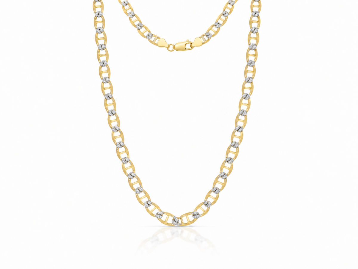 Two-Tone Pave Marina Chain