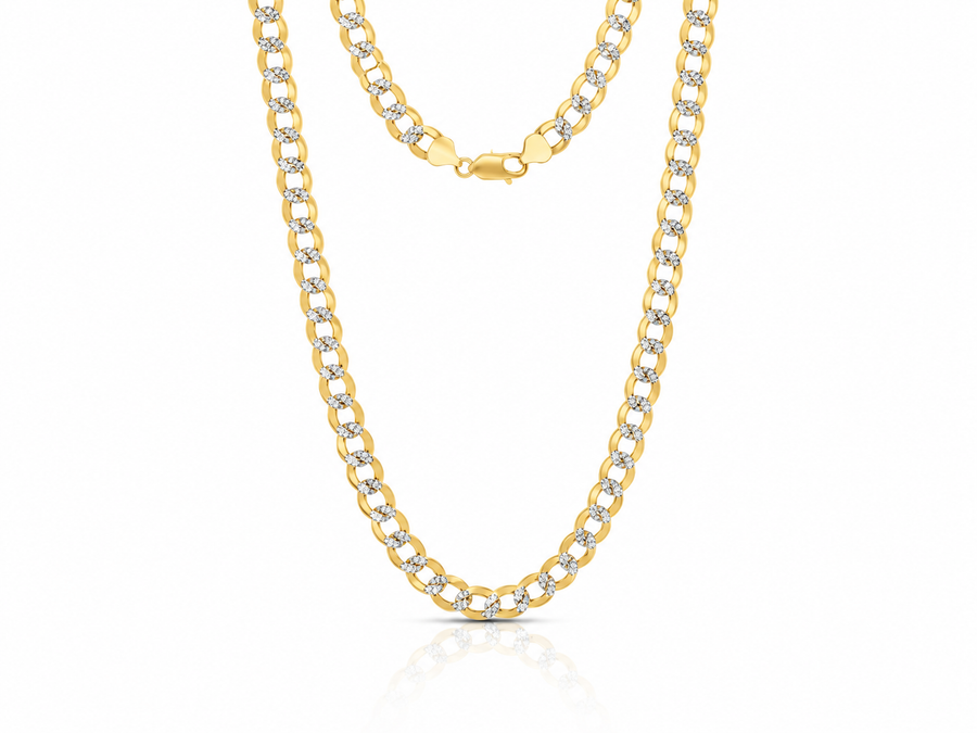 Two-Tone Pave Curb Chain