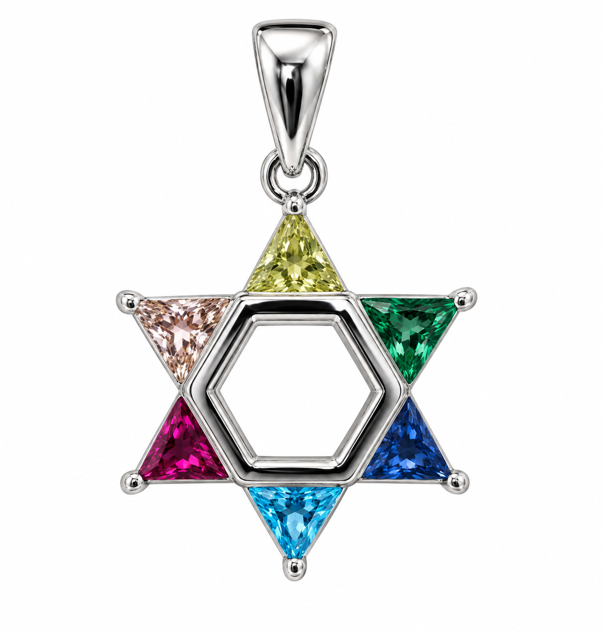 Rainbow Star of David Pendant