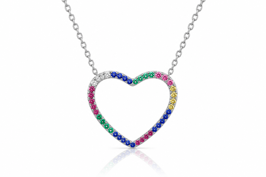 Rainbow Heart Necklace