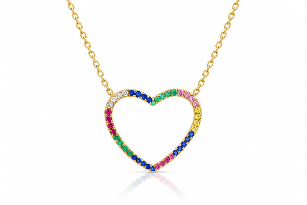 Rainbow Heart Necklace