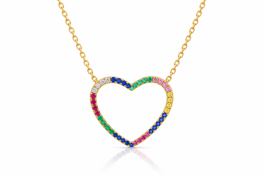 Rainbow Heart Necklace