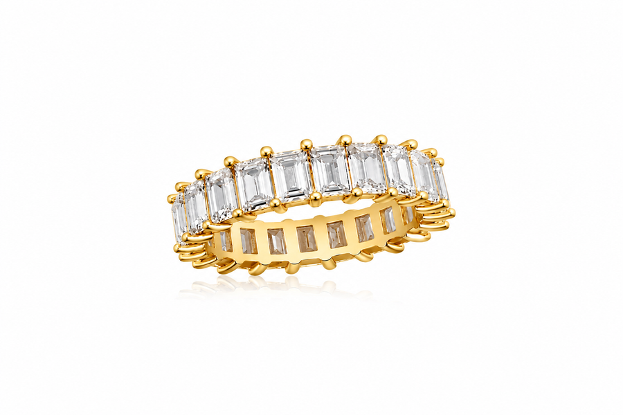 Emerald Cut Eternity Band