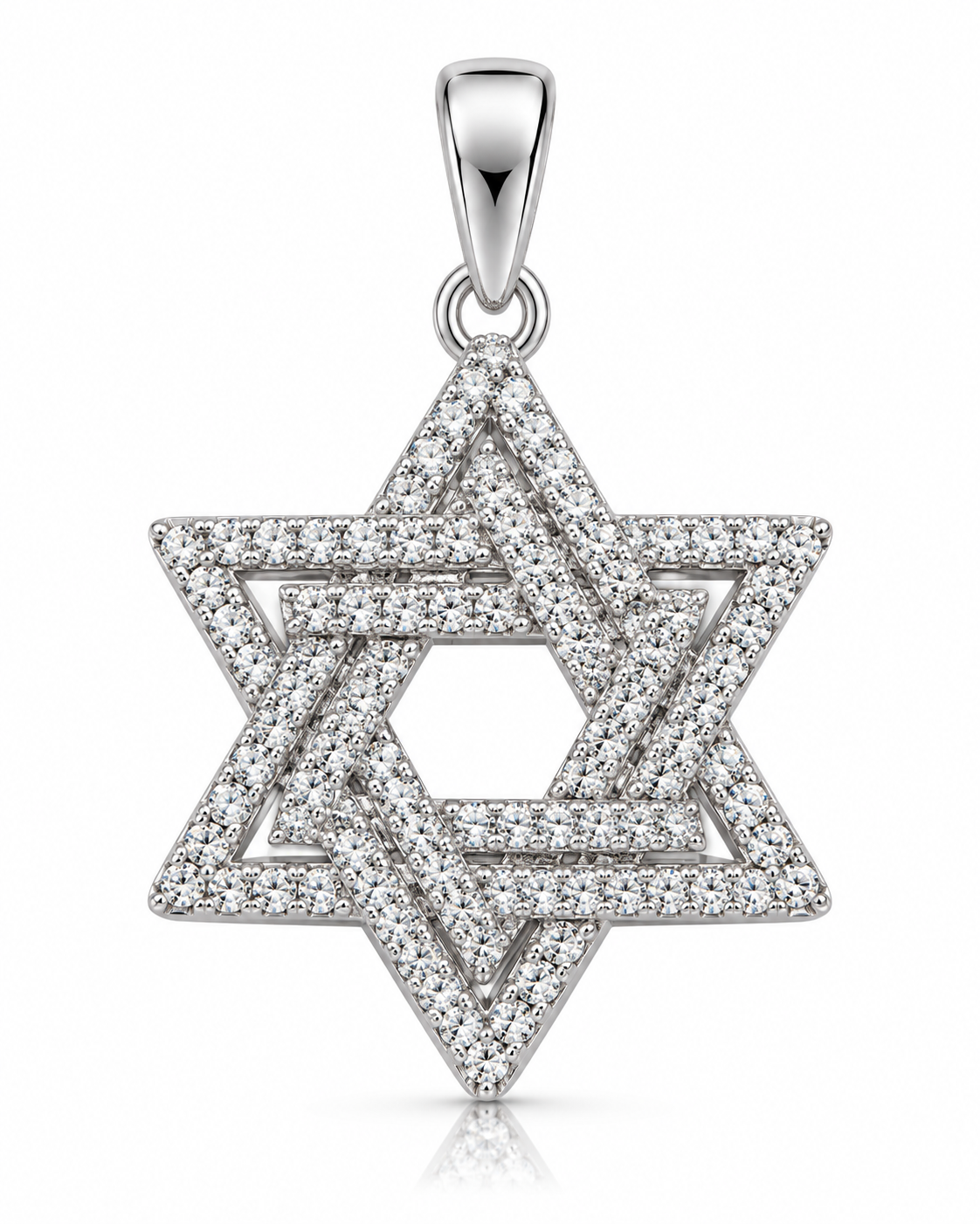 Pavé Interlocking Star of David Pendant