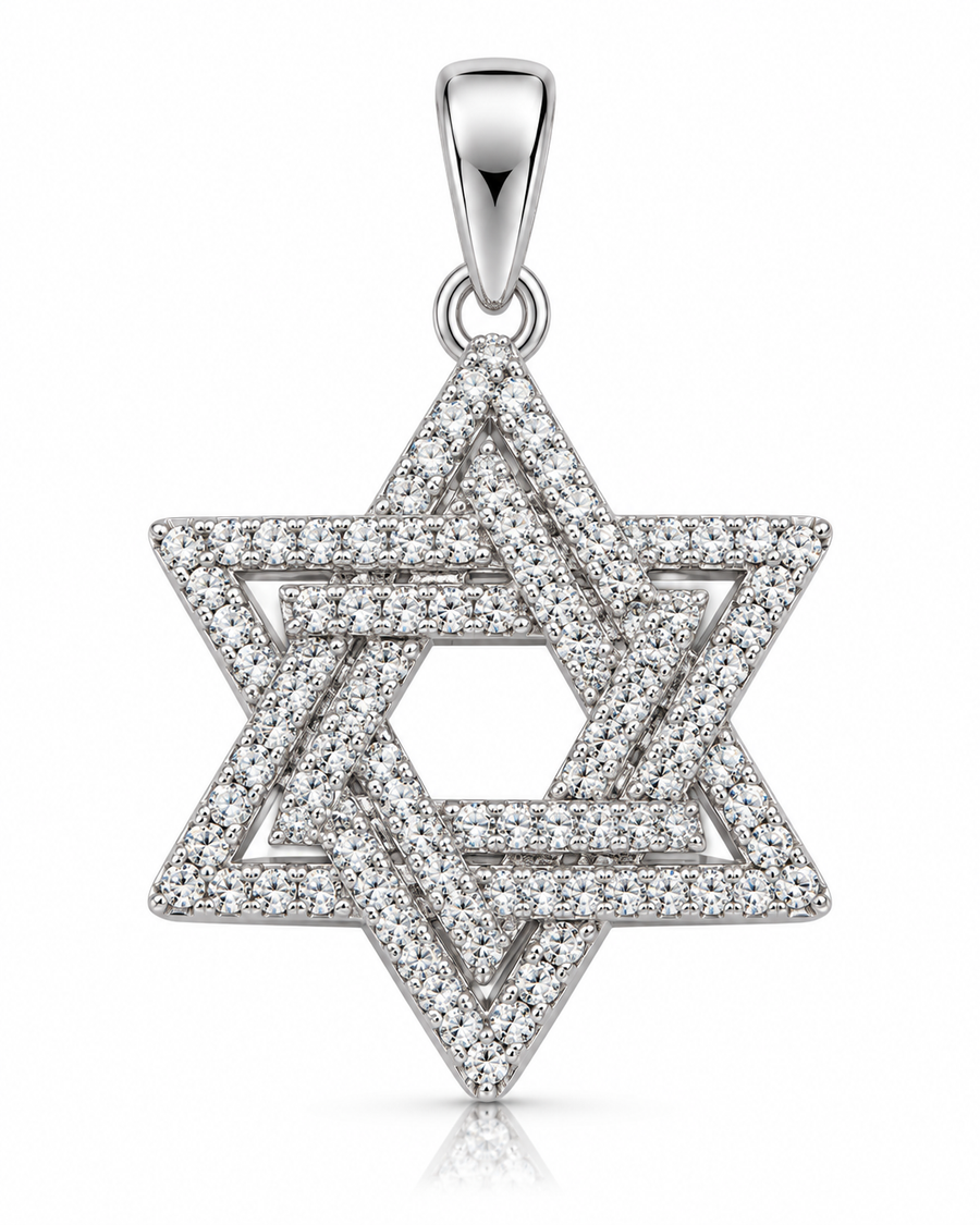 Pavé Interlocking Star of David Pendant