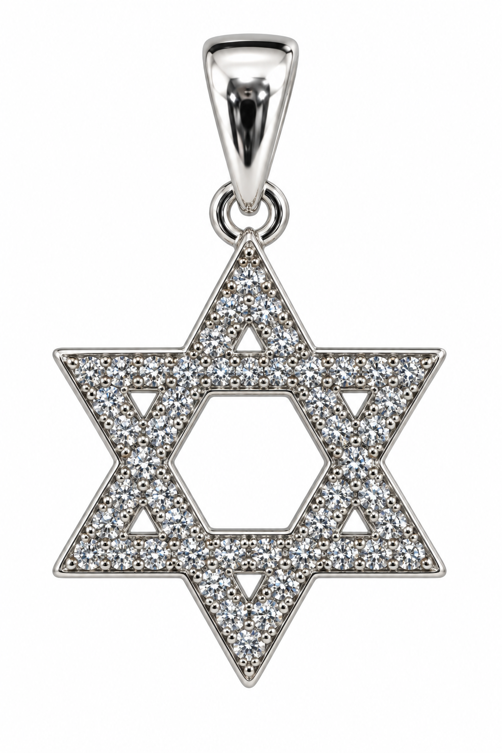 Pavé Open Star of David Pendant