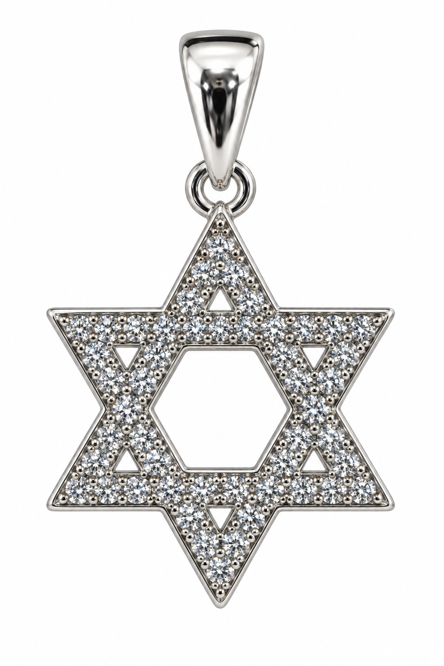 Pavé Open Star of David Pendant