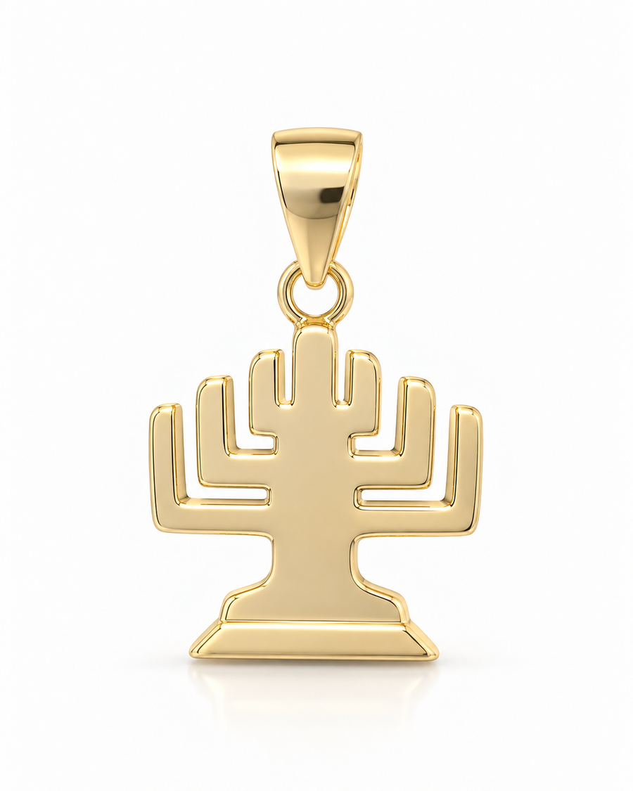 Gold Menorah Pendant