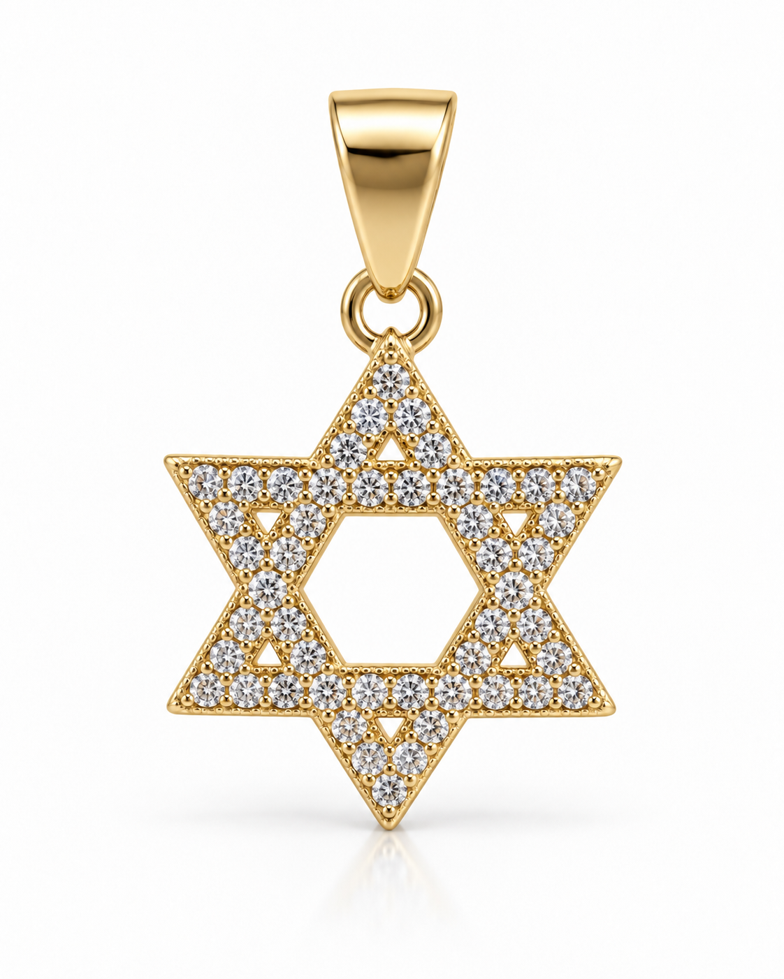 Gold Pavé Star of David Cutout Pendant