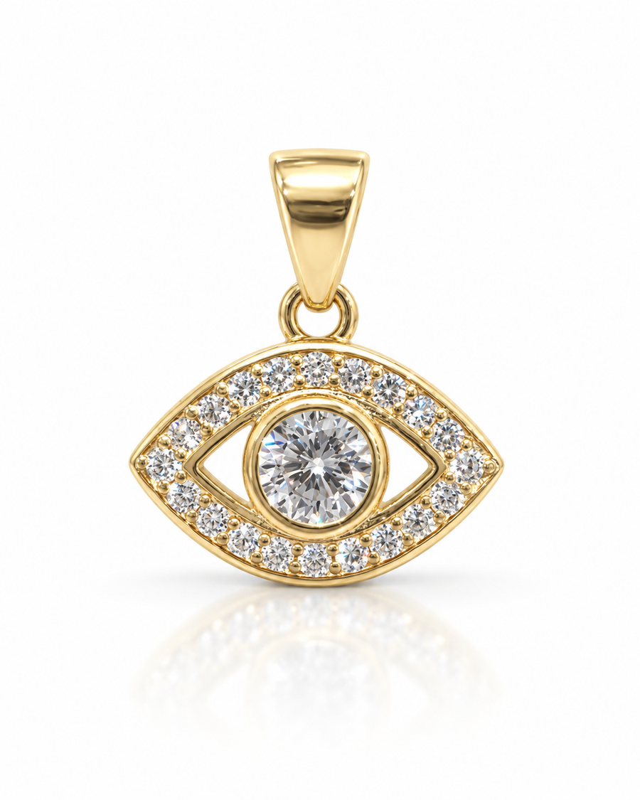 Solitaire Evil Eye Pendant