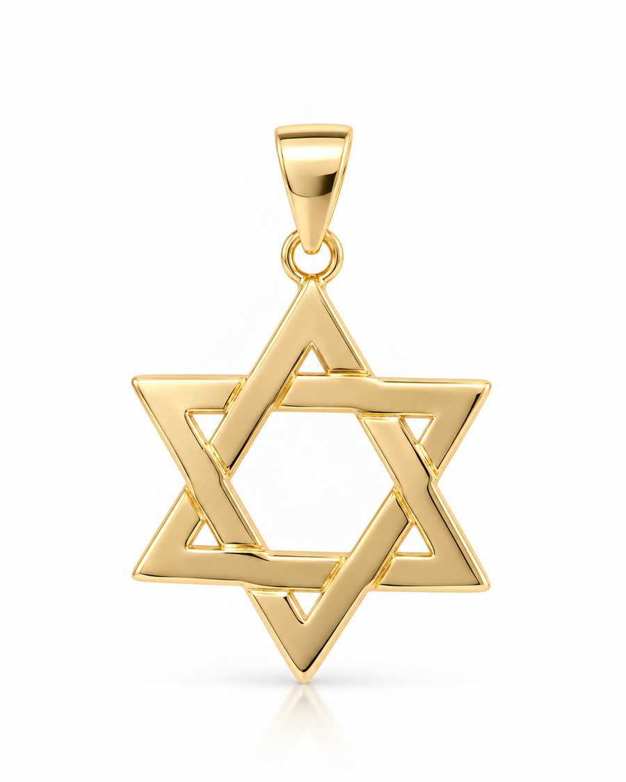 Classic Gold Star of David Pendant