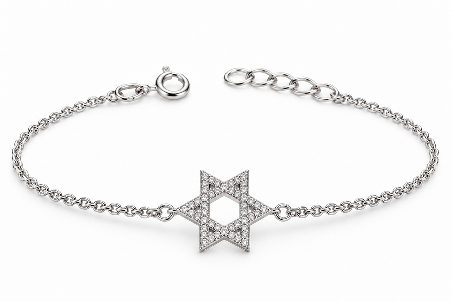 Sparkling Star of David Bracelet